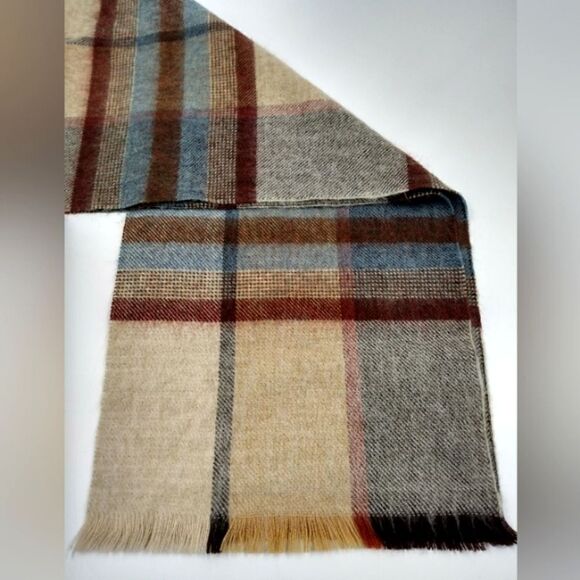 Wool Knit Long Fringe Winter Scarf Men's - Picture 3 of 11